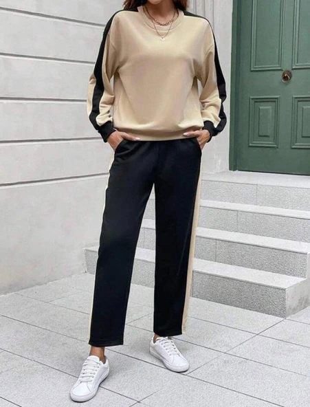 Kadın Iki Iplik şerit Detaylı Ikili Takım - Resim 2