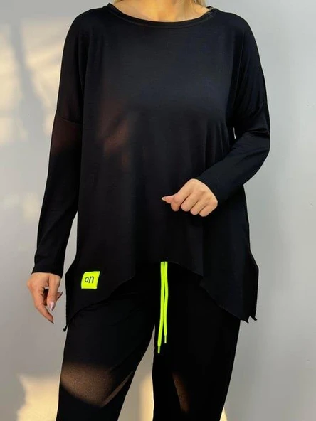 Kadın Iki Iplik Viskon Pamuk Kumaş Arma Detaylı Ikili Takım - Resim 3