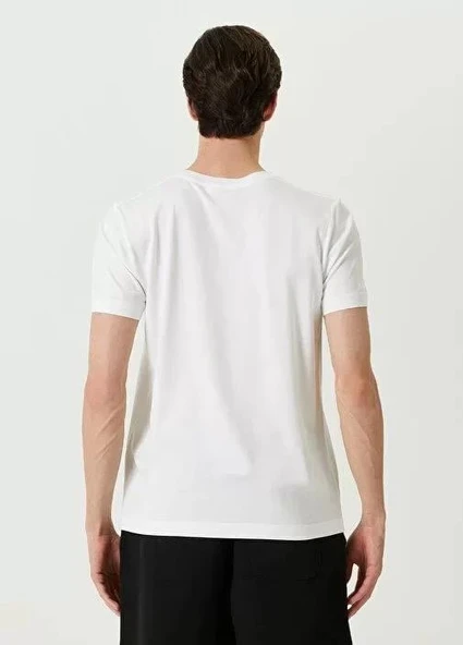 Unisex Basic Bisiklet Yaka Regular T-Shirt - Beyaz - Resim 2