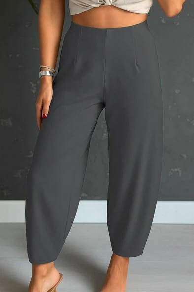 Kadın Yüksek Bel Krep Pantolon - Resim 2