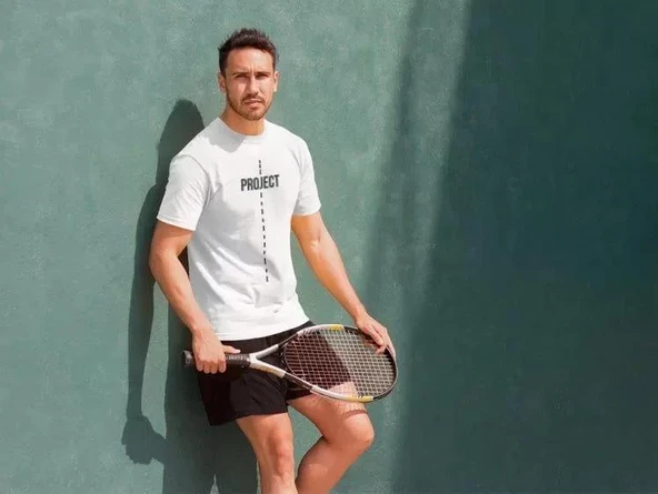 Unisex Bisiklet Yaka Baskılı Oversize T-Shirt - Beyaz ürün görseli