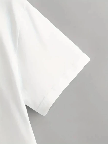 Erkek Kısa Kollu Bisiklet Yaka Baskılı Süprem Bluz - Resim 5