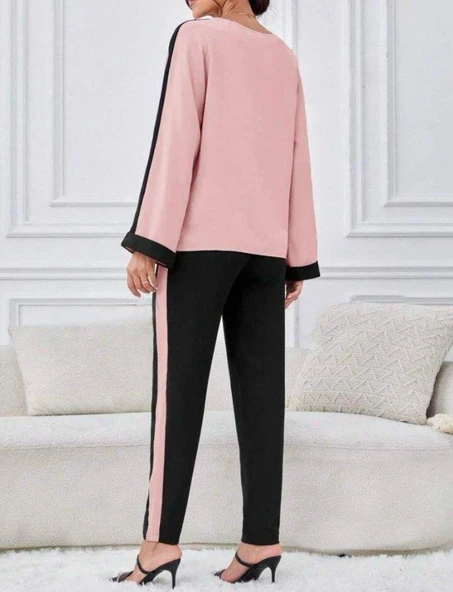 Kadın Iki Iplik şerit Detaylı Ikili Takım - Resim 3