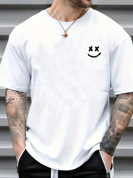 Erkek Kısa Kollu Bisiklet Yaka Baskılı Süprem Bluz ürün görseli