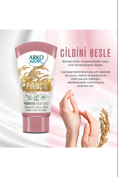 Arko Nem Prebiyotik Krem Serisi Pirinç Sütü 60ML - 3