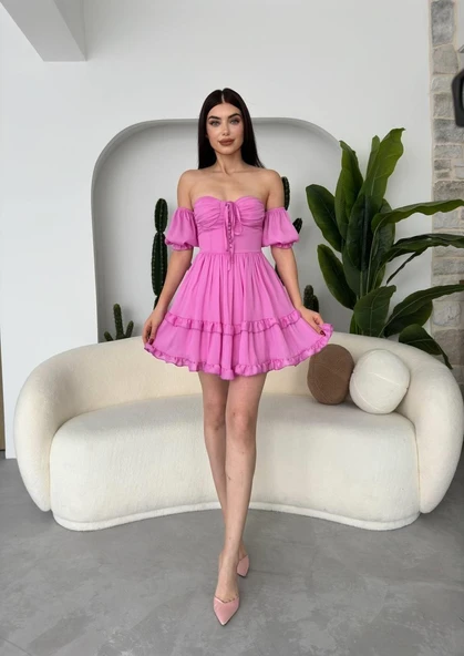 Vingo Mini Elbise - Resim 4