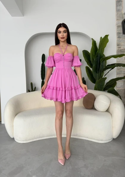 Vingo Mini Elbise - Resim 5