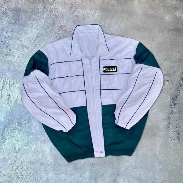 Unisex Uzun Kollu Dijital Baskılı Rüzgarlik - Beyaz ürün görseli