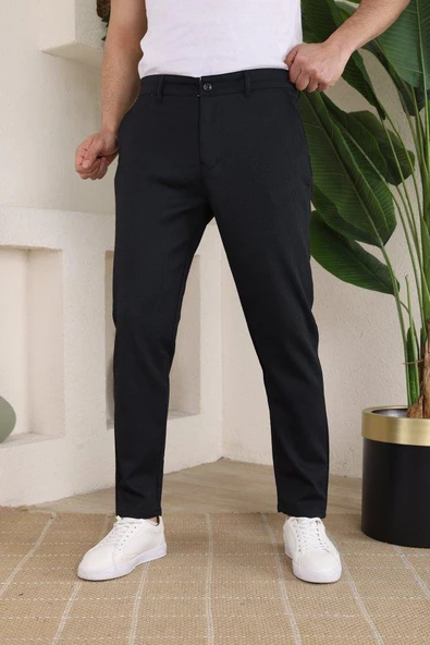 Erkek Casual Slim Fit Cord Desenli Kumaş Pantolon ürün görseli