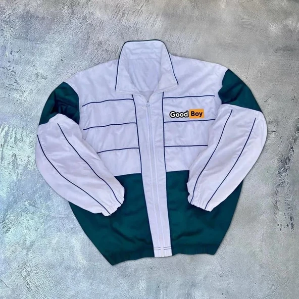 Unisex Uzun Kollu Dijital Baskılı Rüzgarlik - Beyaz ürün görseli