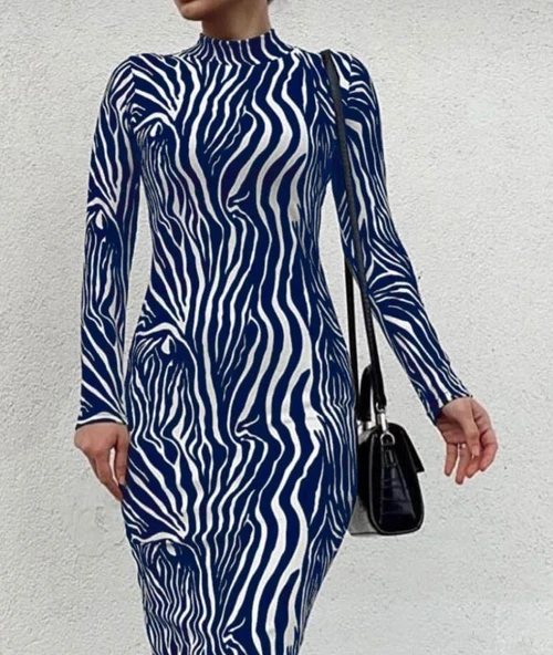 Kadın Uzun Kollu Mikro Midi Elbise - Resim 3