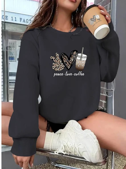 Kadın Uzun Kollu Bisiklet Yaka Kalp Desenli Viskon Iki Iplik Bluz ürün görseli