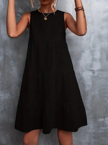 Kadın Sıfır Kol Bisiklet Yaka Aerobin Elbise ürün görseli