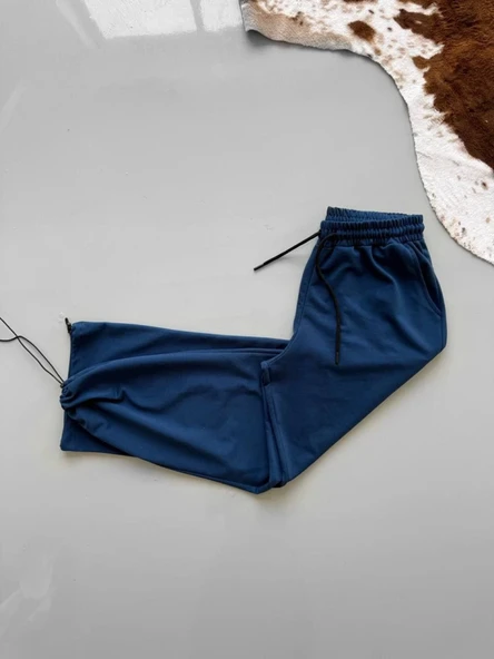 İki İplik Kumaş Baggy Alt Esofman - Turkuaz ürün görseli