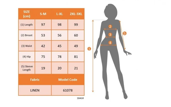 Kadın Kısa Kollu V Yakalı Pile Detay Keten Elbise - Resim 5