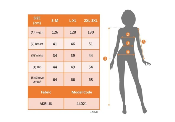 Kadın Uzun Kollu Yuvarlak Yaka Akrilik Elbise - Resim 7