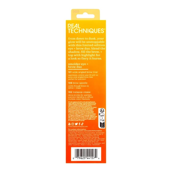 Real Techniques RT-0061 Solar Power Smolder Limited Edition İkili Göz ve Kaş Makyaj Fırça Seti - Resim 5