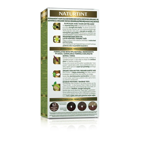 Naturtint 6.7 Açık Çikolata Doğal Saç Boyası 170ML - Resim 3