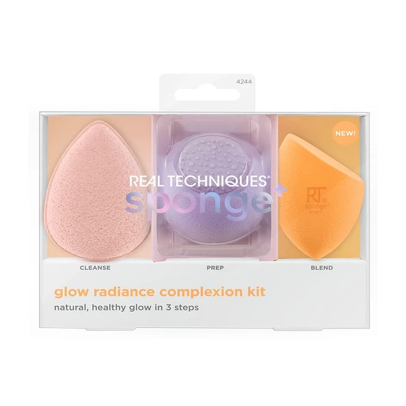 Real Techniques RT-4244 Glow Radiance Complexion Kit Cilt Bakım Makyaj Süngeri Seti ürün görseli 1