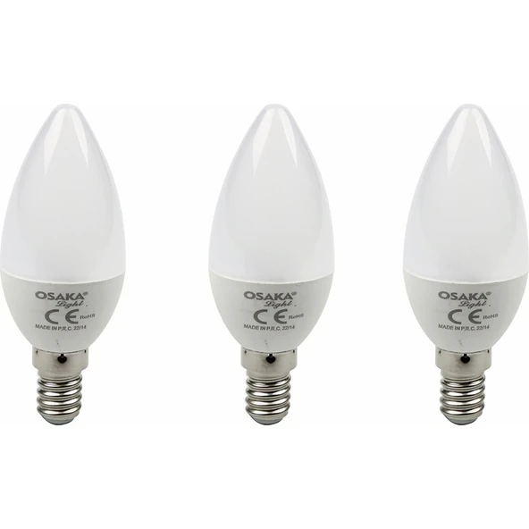 Osakalight 6W Led E14 Buji  Ampul - Günışığı - 3'lü Paket ürün görseli 1