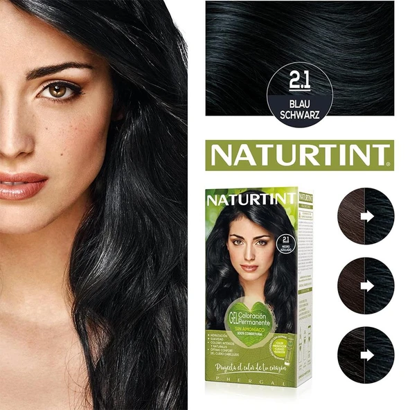 Naturtint 2.1 Mavi Siyah Doğal Saç Boyası 170ML - Resim 2