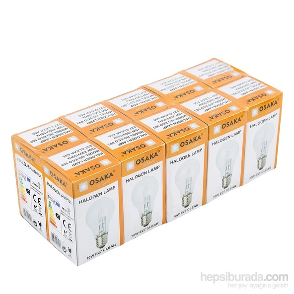 Osakalight 230V 57W E27 Ass Eco Halojen Ampul  10'lu Paket ürün görseli 1