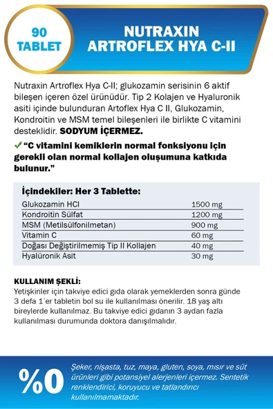 Artroflex - Hya C-ıı Glukozamin 90 Tablet Artroflex Jel Hediye - Resim 4