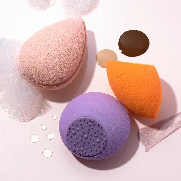 Real Techniques RT-4244 Glow Radiance Complexion Kit Cilt Bakım Makyaj Süngeri Seti - Resim 8