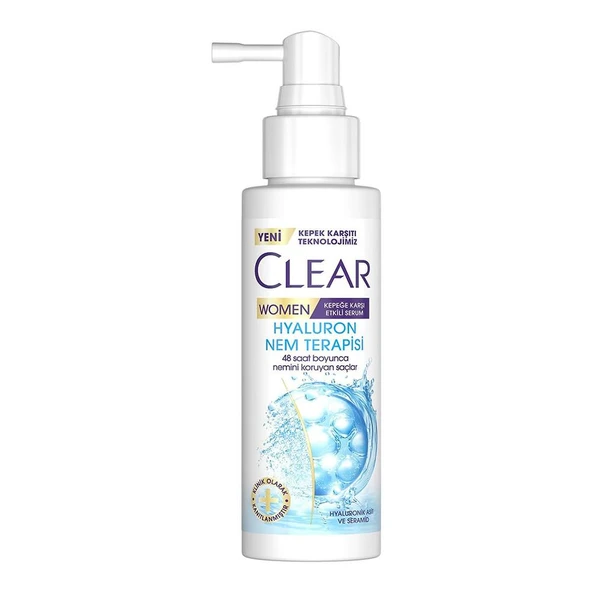 Clear Hyaluron Nem Terapisi Kepeğe Karşı Etkili Kadınlar için Saç Serumu 90ML ürün görseli 1