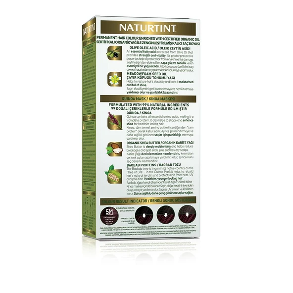 Naturtint 5M Açık Kestane Maun Doğal Saç Boyası 170ML - Resim 3