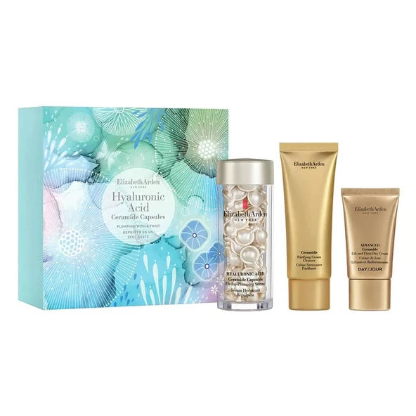 Elizabeth Arden Hyaluronic Acid Cremide Capsules 60 Kapsül Günlük Krem 15ML Krem Cleanser 50ML Cilt Bakım Seti ürün görseli 1