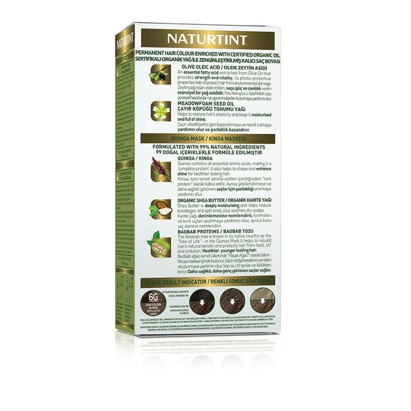 Naturtint 6G Koyu Altın Sarısı Doğal Saç Boyası 170ML - Resim 2