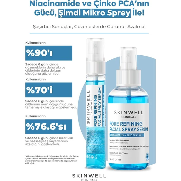 Skinwell Gözenek Sıkılaştırıcı ve Yoğun Nemlendirici Yüz Bakım Sprey Serum 100ML - Resim 4