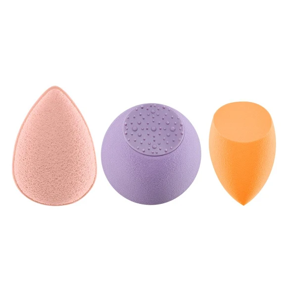 Real Techniques RT-4244 Glow Radiance Complexion Kit Cilt Bakım Makyaj Süngeri Seti - Resim 2