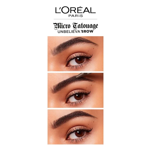 L'Oreal Paris Unbelieva Brow Micro Tatouage Kaş Kalemi - 108 Dark Brunette - Resim 3