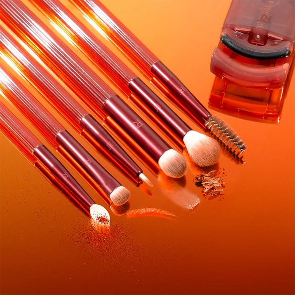 Real Techniques RT-0961 Solar Power Molten Limited Edition Metalik Göz Makyaj Fırça Seti - Resim 4