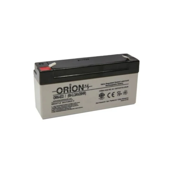Orion 6V 3.3 Ah Kuru Bakımsız Akü ürün görseli 1