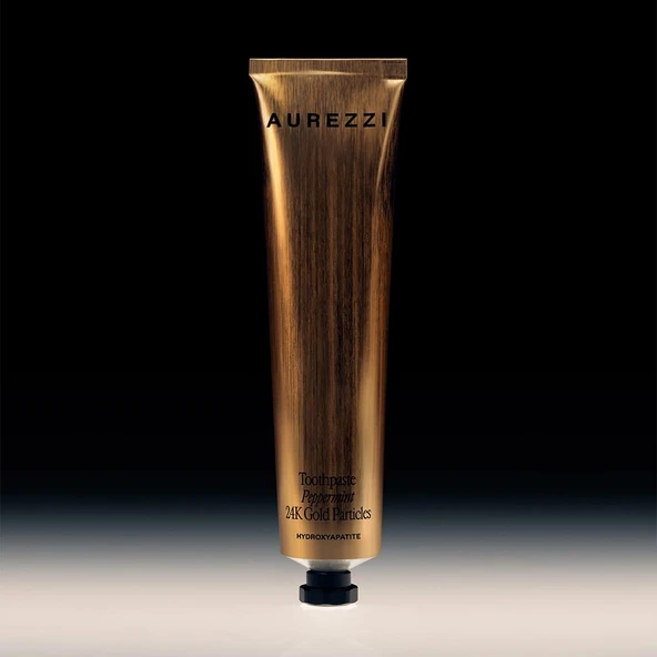 Aurezzi Peppermint Nane Aromalı 24K Altın Parçacıkları Hidroksiapatit Diş Macunu 75ML - Resim 3