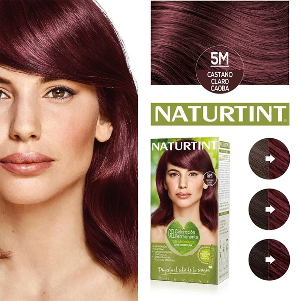 Naturtint 5M Açık Kestane Maun Doğal Saç Boyası 170ML - Resim 2