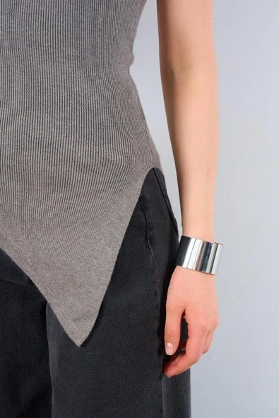 Yanı Uzun Atlet - Orta Gri - Resim 4