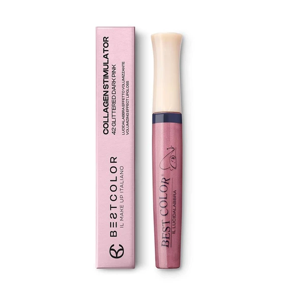 Best Color Collagen Stimulator Volumizing 42 Koyu Pembe Parıltı Dudak Parlatıcısı - 1