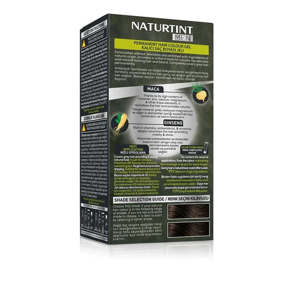 Naturtint Men 4N Doğal Kestane Erkekler için Doğal Saç Boyası 170ML - 3