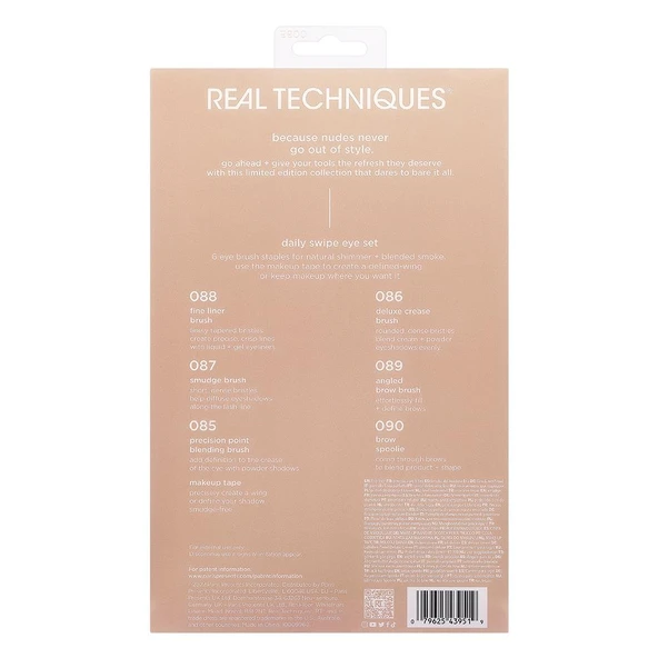 Real Techniques RT-9960 New Nude Limited Edition Günlük Göz Makyaj Fırça Seti - Resim 7
