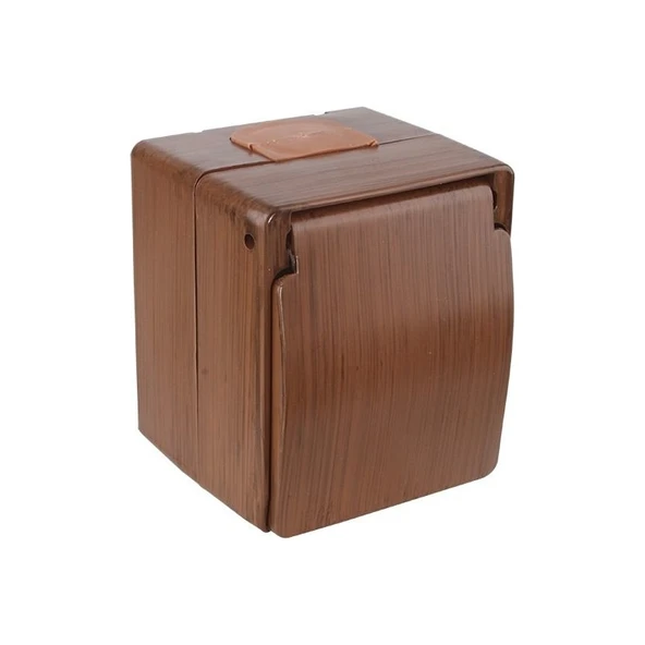 Mutlusan Sıva Üstü Nemliyer Topraklı Priz Ceviz Renk ürün görseli 1