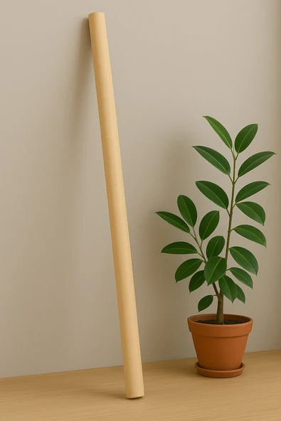 50cm Uzun 35mm Kalın Ahşap Pürüzsüz Yuvarlak Çubuk, Makrome Çubuğu, Hobi Çubuğu - 1