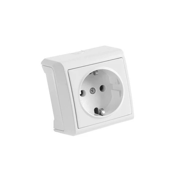 Viko Vera Beyaz Priz Topraklı(Sıva Üstü) ürün görseli 1