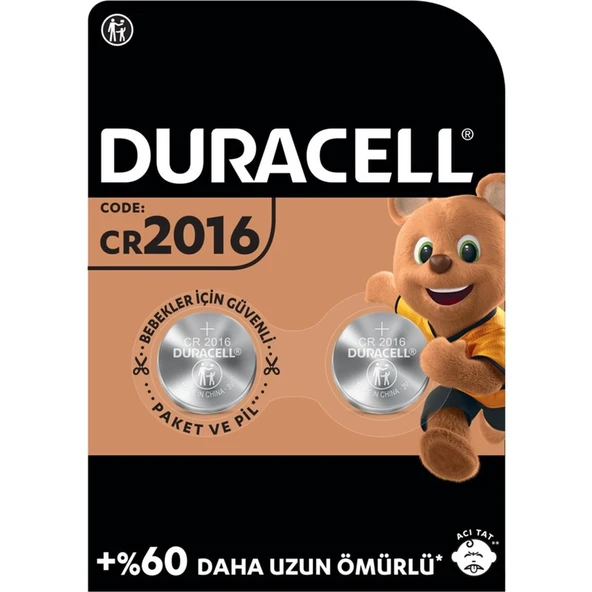 Duracell Özel 2016 Lityum Düğme Pil 3V 2’li Paket ürün görseli 1