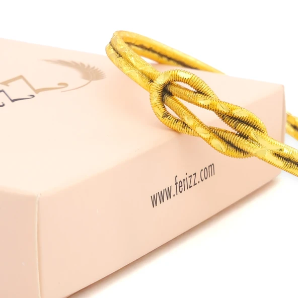 Altın Kaplama İmitasyon Aşk Düğümü Ajda Bilezik BLZ-3119 - Resim 4