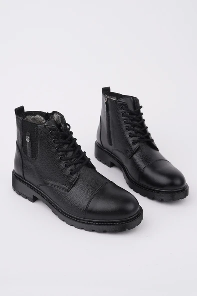 Muggo RAFA Fermuarlı Bağcıklı Kürklü Erkek Bot - 8