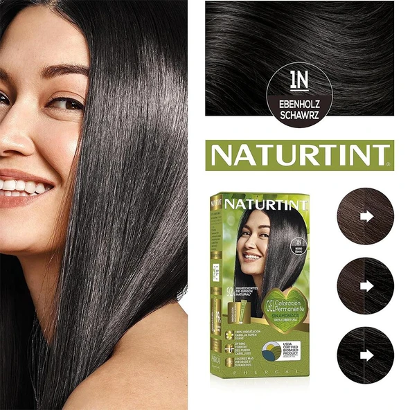 Naturtint 1N Abanoz Siyahı Doğal Saç Boyası 170ML - Resim 3